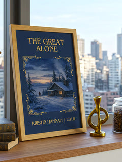 The Great Alone Classic Book Art Print by Kristin Hannah – framed print on a city-view windowsill