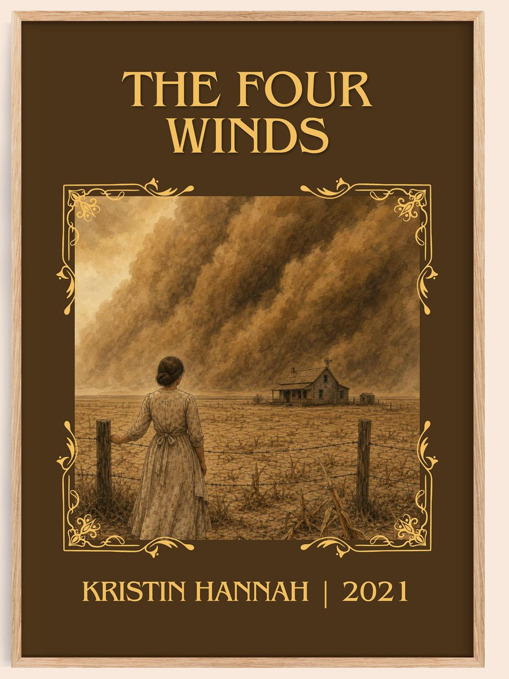 The Four Winds Classic Book Art Print by Kristin Hannah – book poster