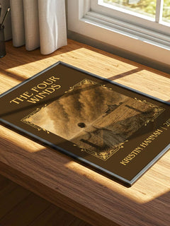 The Four Winds Classic Book Art Print by Kristin Hannah – print on a sunlit desk