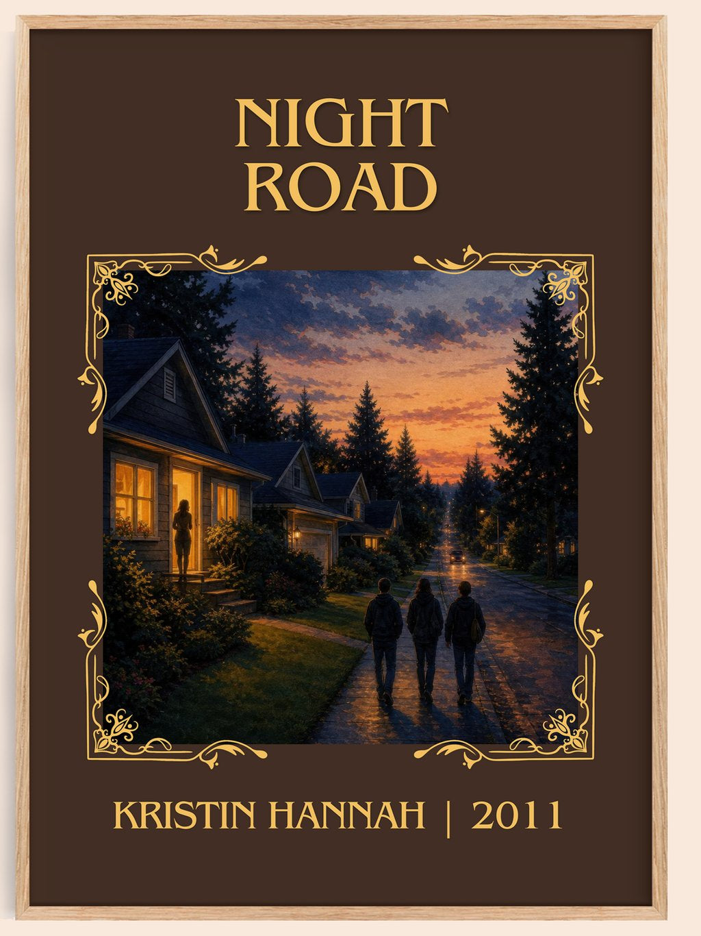 Night Road Classic Book Art Print by Kristin Hannah – book poster