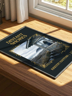 Distant Shores Classic Book Art Print by Kristin Hannah – print on a sunlit desk