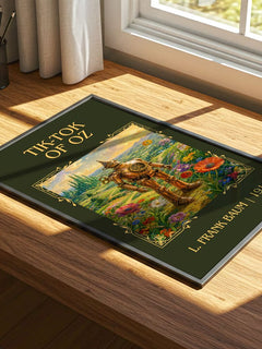 Tik-Tok Of Oz Classic Book Art Print by L. Frank Baum – print on a sunlit desk