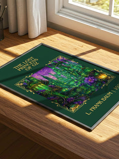 The Lost Princess Of Oz Classic Book Art Print by L. Frank Baum – print on a sunlit desk