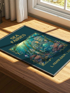 Sea Fairies Classic Book Art Print by L. Frank Baum – print on a sunlit desk