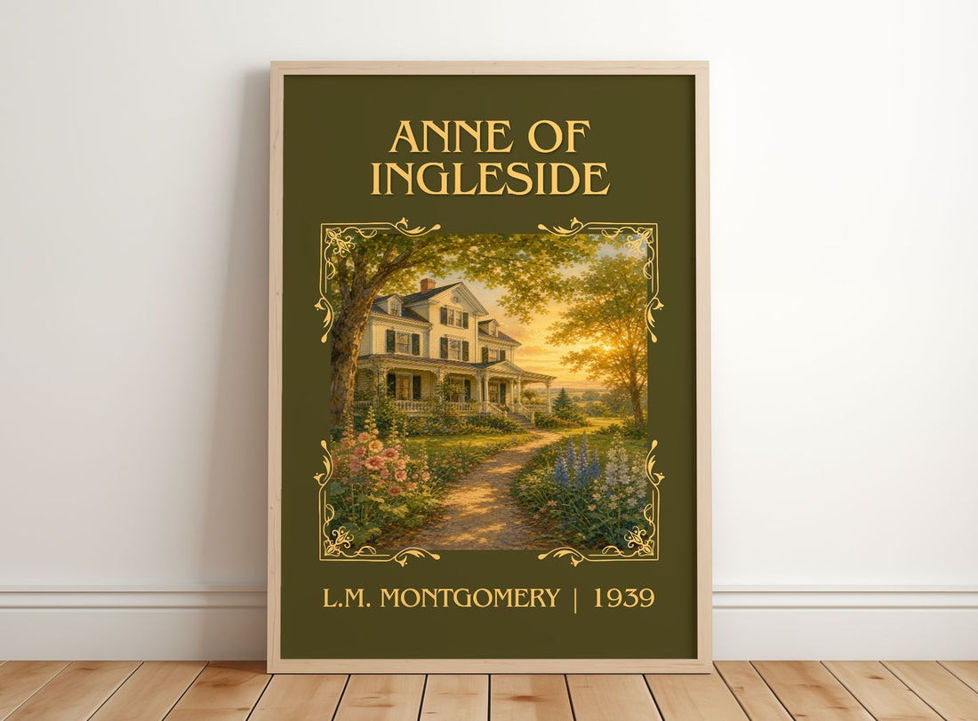 Anne Of Ingleside Classic Book Art Print by L.M. Montgomery – framed print leaning on a wooden floor