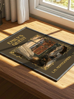 Emily's Quest Classic Book Art Print by L.M. Montgomery – print on a sunlit desk