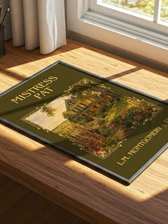 Mistress Pat Classic Book Art Print by L.M. Montgomery – print on a sunlit desk