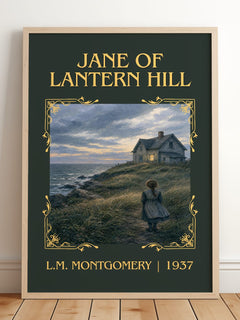 Jane Of Lantern Hill Classic Book Art Print by L.M. Montgomery – framed print leaning on a wooden floor