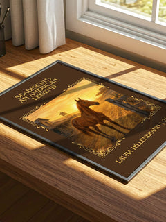Seabiscuit: An American Legend Classic Book Art Print by Laura Hillenbrand – print on a sunlit desk