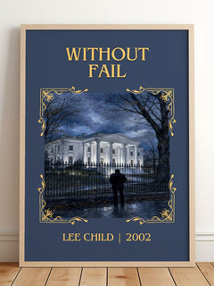 Without Fail Classic Book Art Print by Lee Child – framed print leaning on a wooden floor