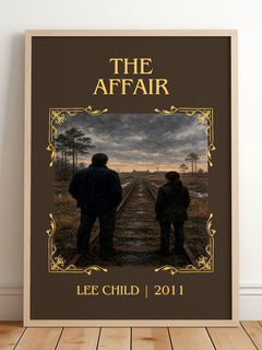 The Affair Classic Book Art Print by Lee Child – framed print leaning on a wooden floor