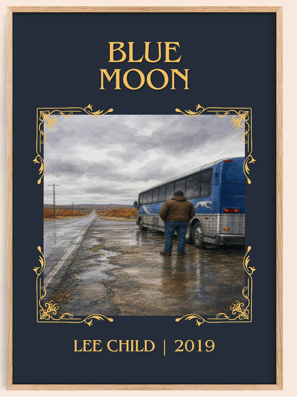 Blue Moon Classic Book Art Print by Lee Child – book poster