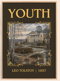 Youth Classic Book Art Print by Leo Tolstoy – book poster
