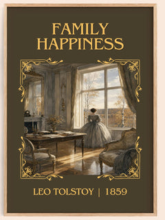Family Happiness Classic Book Art Print by Leo Tolstoy – book poster