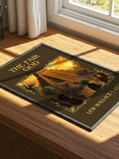 The Fair God Classic Book Art Print by Lew Wallace – print on a sunlit desk