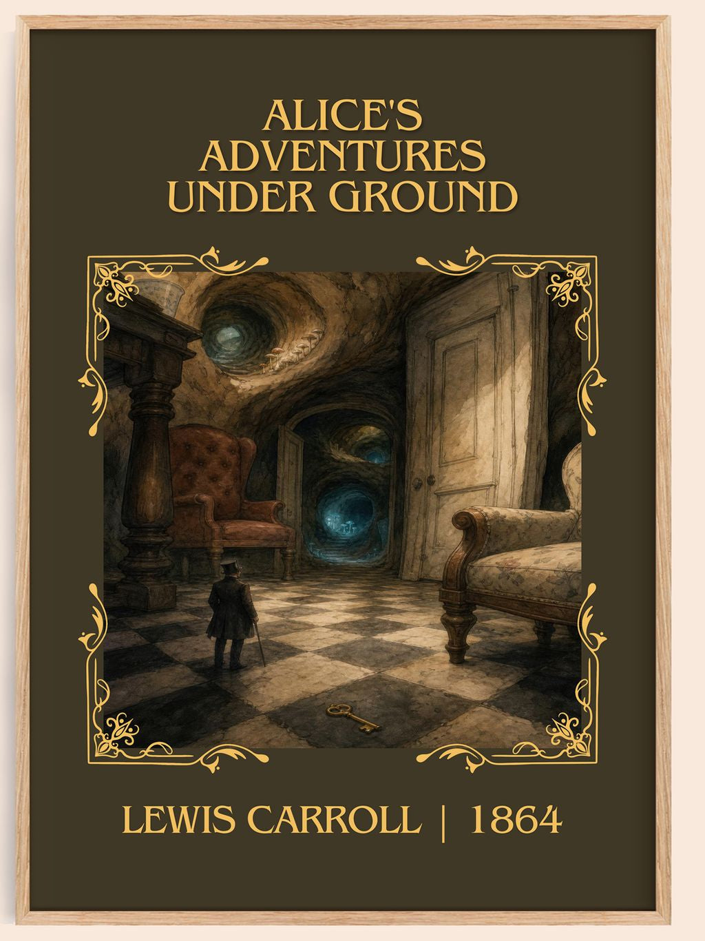 Alice's Adventures Under Ground Classic Book Art Print by L. Carroll – book poster
