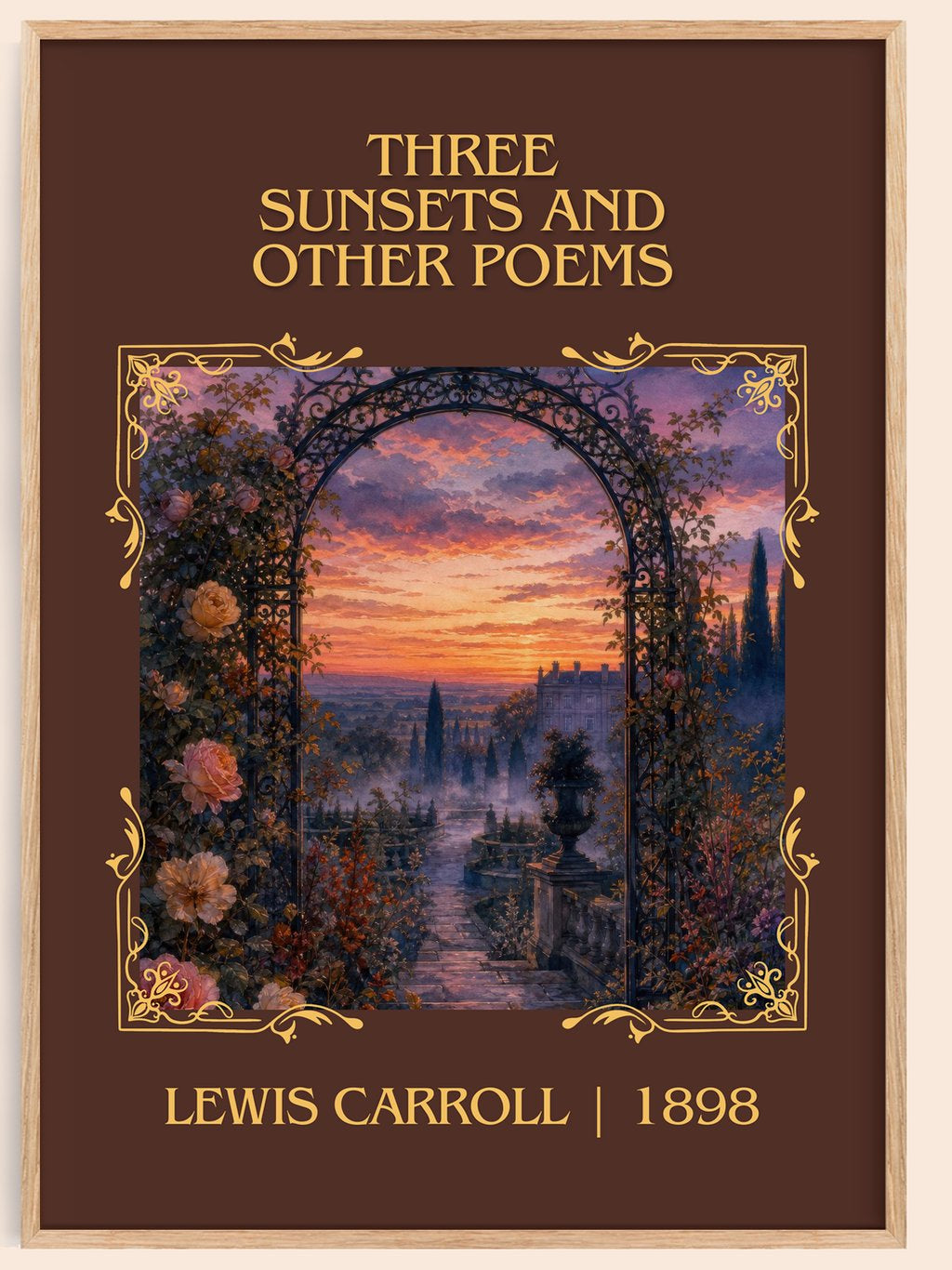 Three Sunsets And Other Poems Classic Book Art Print by Lewis Carroll – book poster