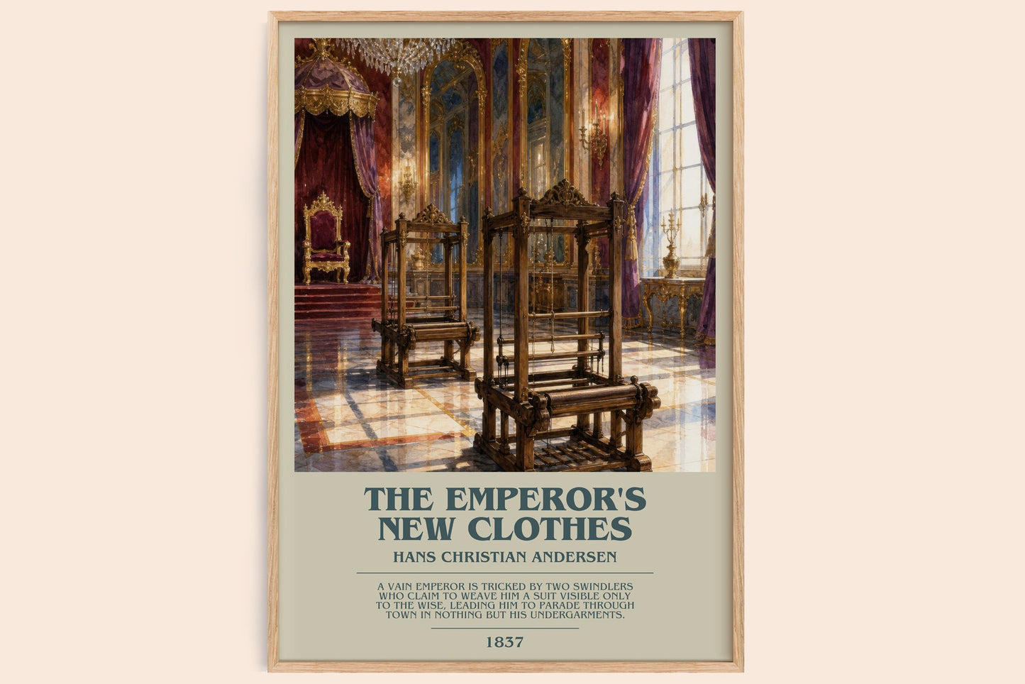 The Emperor'S New Clothes bookish book poster by Hans Christian Andersen – framed literary art print