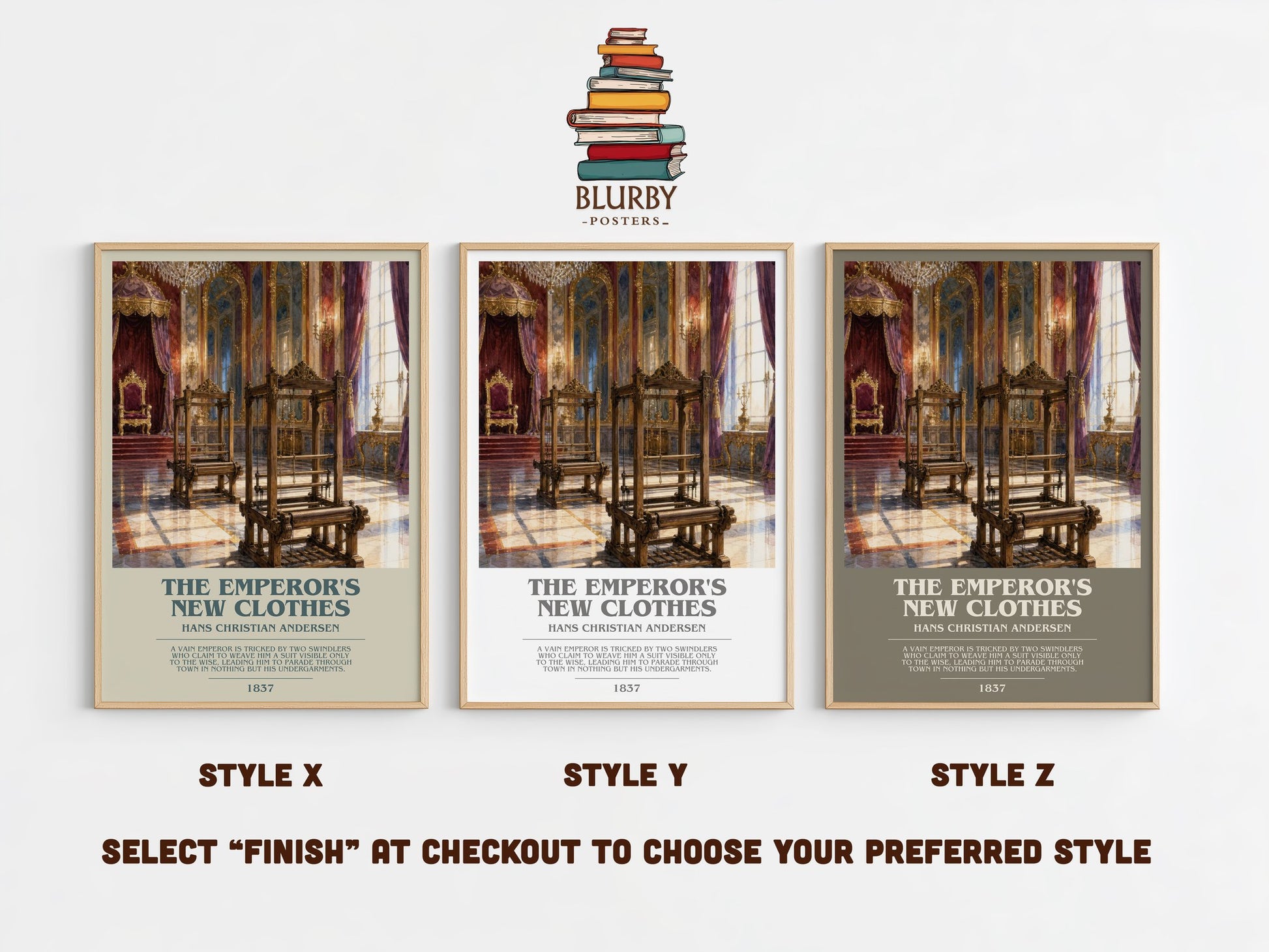 The Emperor'S New Clothes bookish print in frame leaning in hallway – childrens wall art