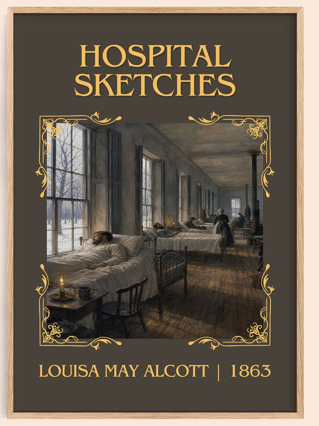 Hospital Sketches Classic Book Art Print by Louisa May Alcott – book poster