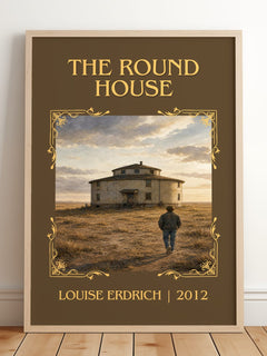 The Round House Classic Book Art Print by Louise Erdrich – framed print leaning on a wooden floor