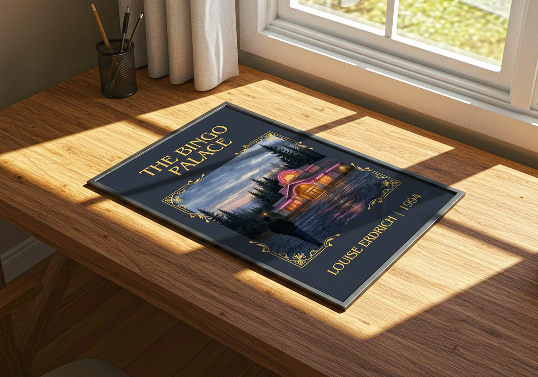 The Bingo Palace Classic Book Art Print by Louise Erdrich – print on a sunlit desk