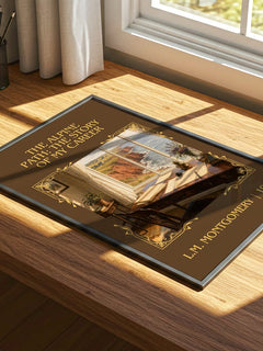 The Alpine Path: The Story Of My Career Classic Book Art Print by L.M. Montgomery – print on a sunlit desk