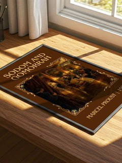 Sodom And Gomorrah Classic Book Art Print by Marcel Proust – print on a sunlit desk