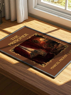 The Prisoner Classic Book Art Print by Marcel Proust – print on a sunlit desk