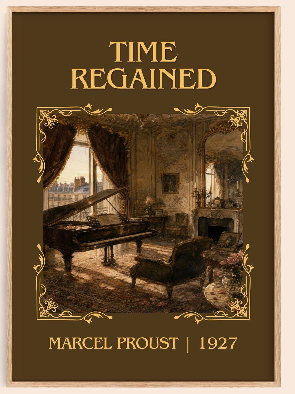 Time Regained Classic Book Art Print by Marcel Proust – book poster