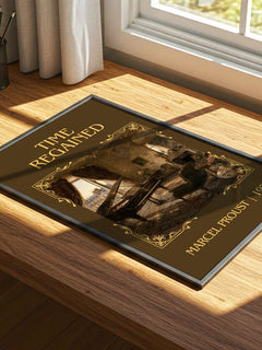 Time Regained Classic Book Art Print by Marcel Proust – print on a sunlit desk