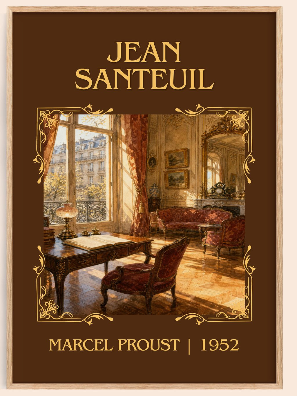 Jean Santeuil Classic Book Art Print by Marcel Proust – book poster