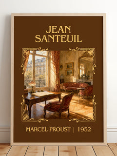 Jean Santeuil Classic Book Art Print by Marcel Proust – framed print leaning on a wooden floor