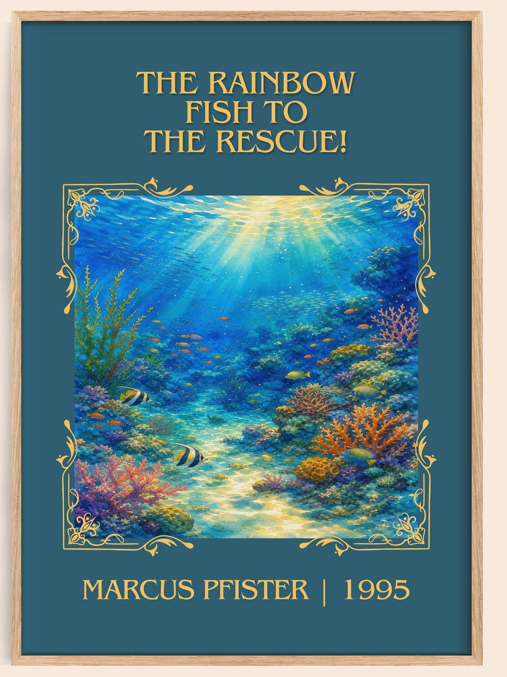 Rainbow Fish To The Rescue! Classic Book Art Print by Marcus Pfister – book poster