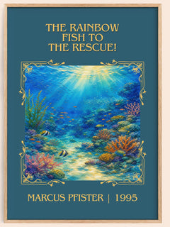 Rainbow Fish To The Rescue! Classic Book Art Print by Marcus Pfister – book poster