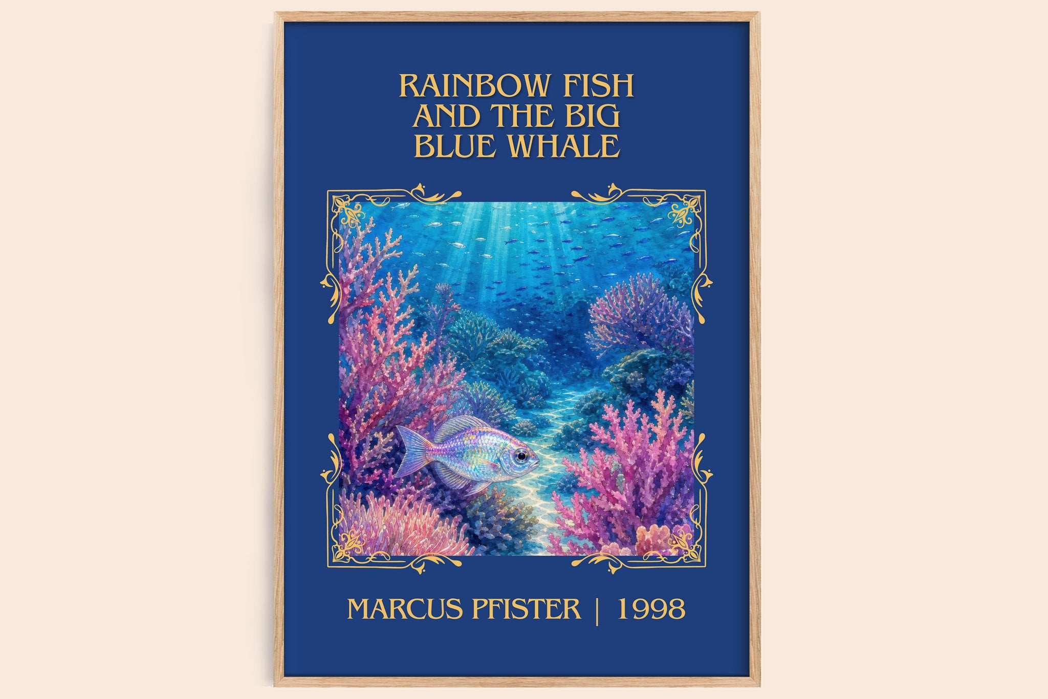Rainbow Fish And The Big Blue Whale Classic Book Art Print by Marcus Pfister