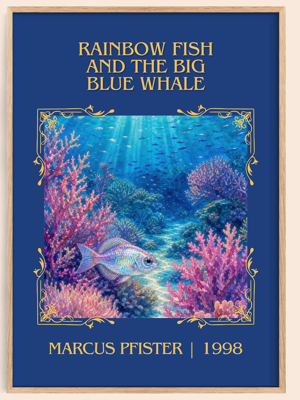 Rainbow Fish And The Big Blue Whale Classic Book Art Print by Marcus Pfister – book poster