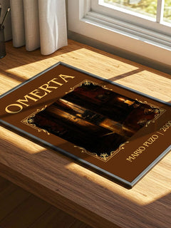 Omertà Classic Book Art Print by Mario Puzo – print on a sunlit desk
