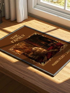 The Family Classic Book Art Print by Mario Puzo – print on a sunlit desk