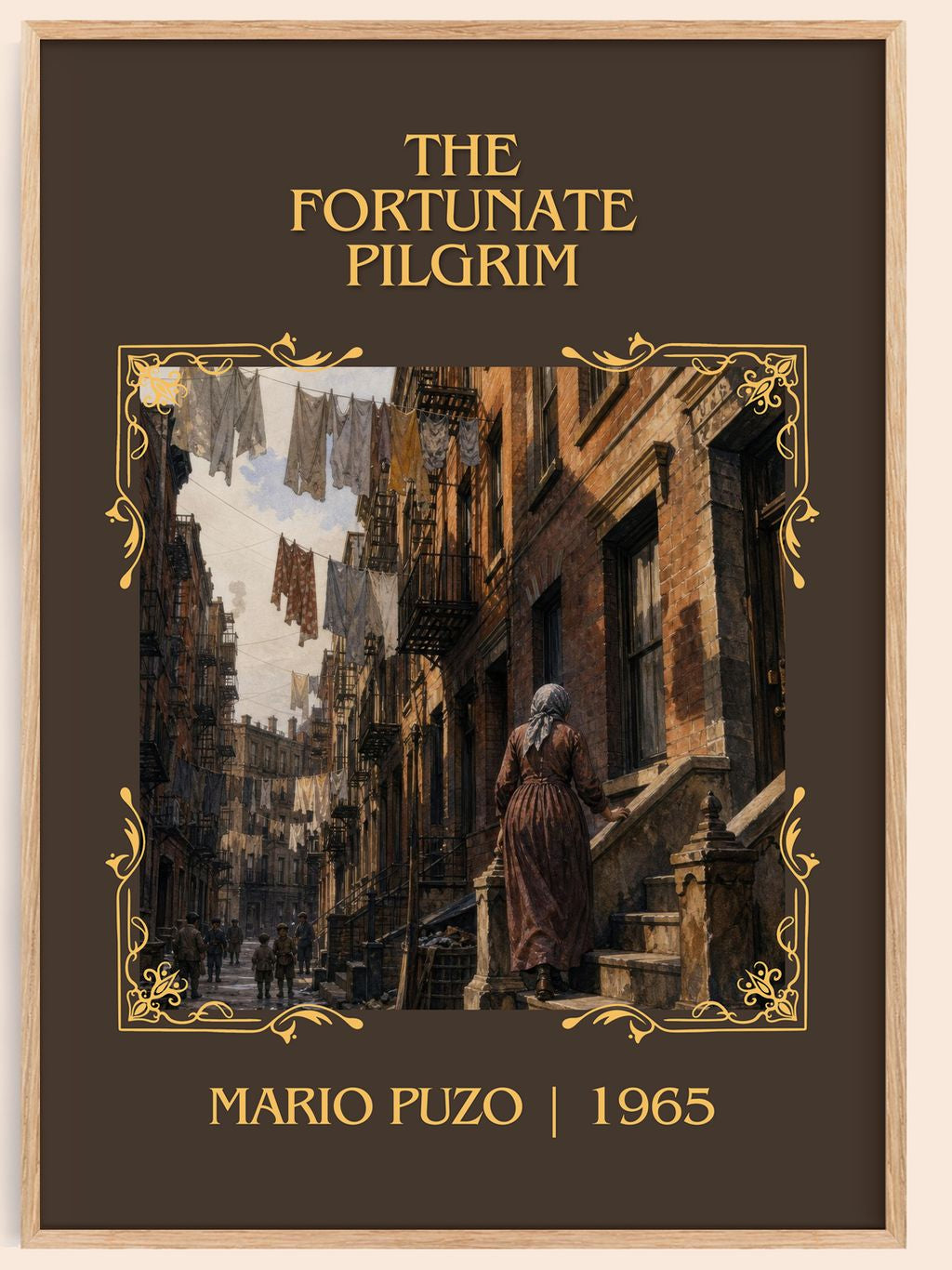 The Fortunate Pilgrim Classic Book Art Print by Mario Puzo – book poster