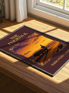 The Fourth K Classic Book Art Print by Mario Puzo – print on a sunlit desk