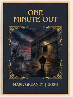 One Minute Out Classic Book Art Print by Mark Greaney – book poster