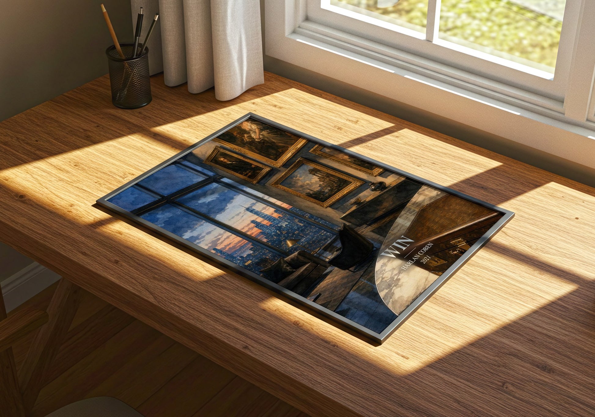 Win watercolour book poster framed on wall – thriller wall art