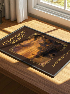Pudd'Nhead Wilson Classic Book Art Print by Mark Twain – print on a sunlit desk