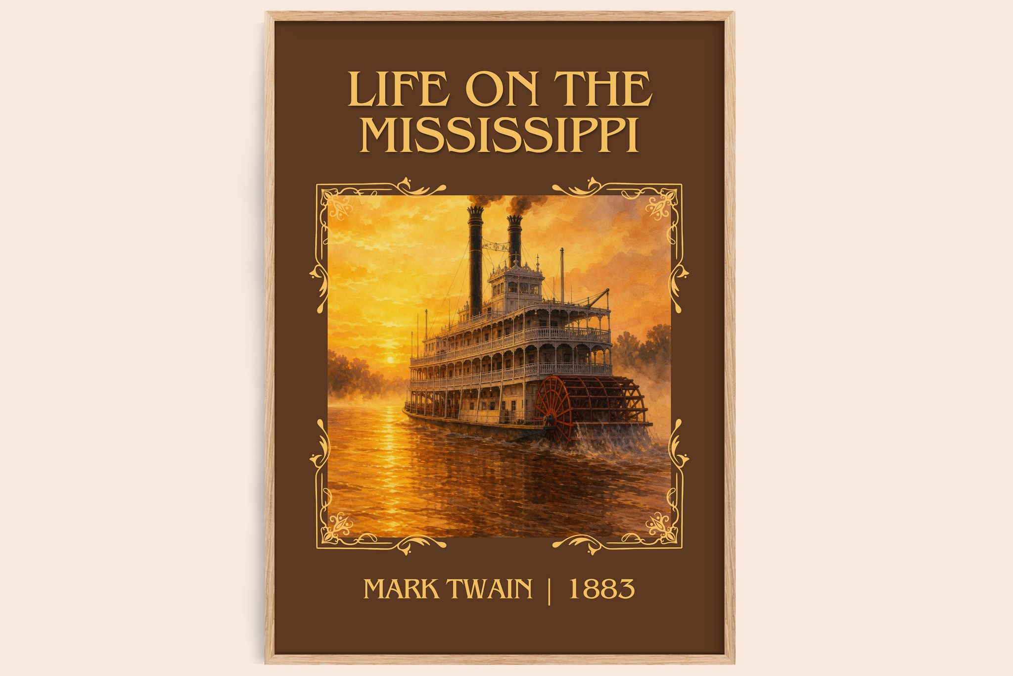 Life On The Mississippi Classic Book Art Print by Mark Twain