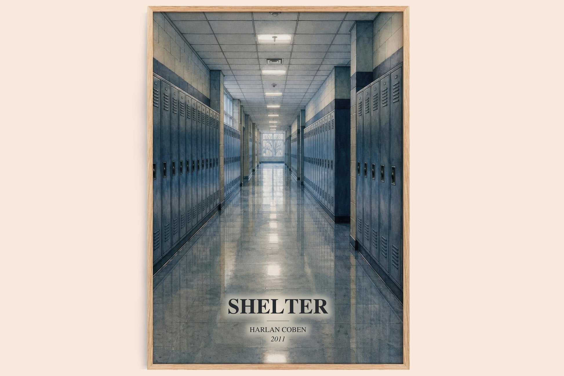 Shelter watercolour book poster by Harlan Coben – framed literary art print