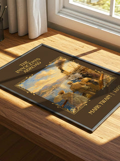 The Innocents Abroad Classic Book Art Print by Mark Twain – print on a sunlit desk