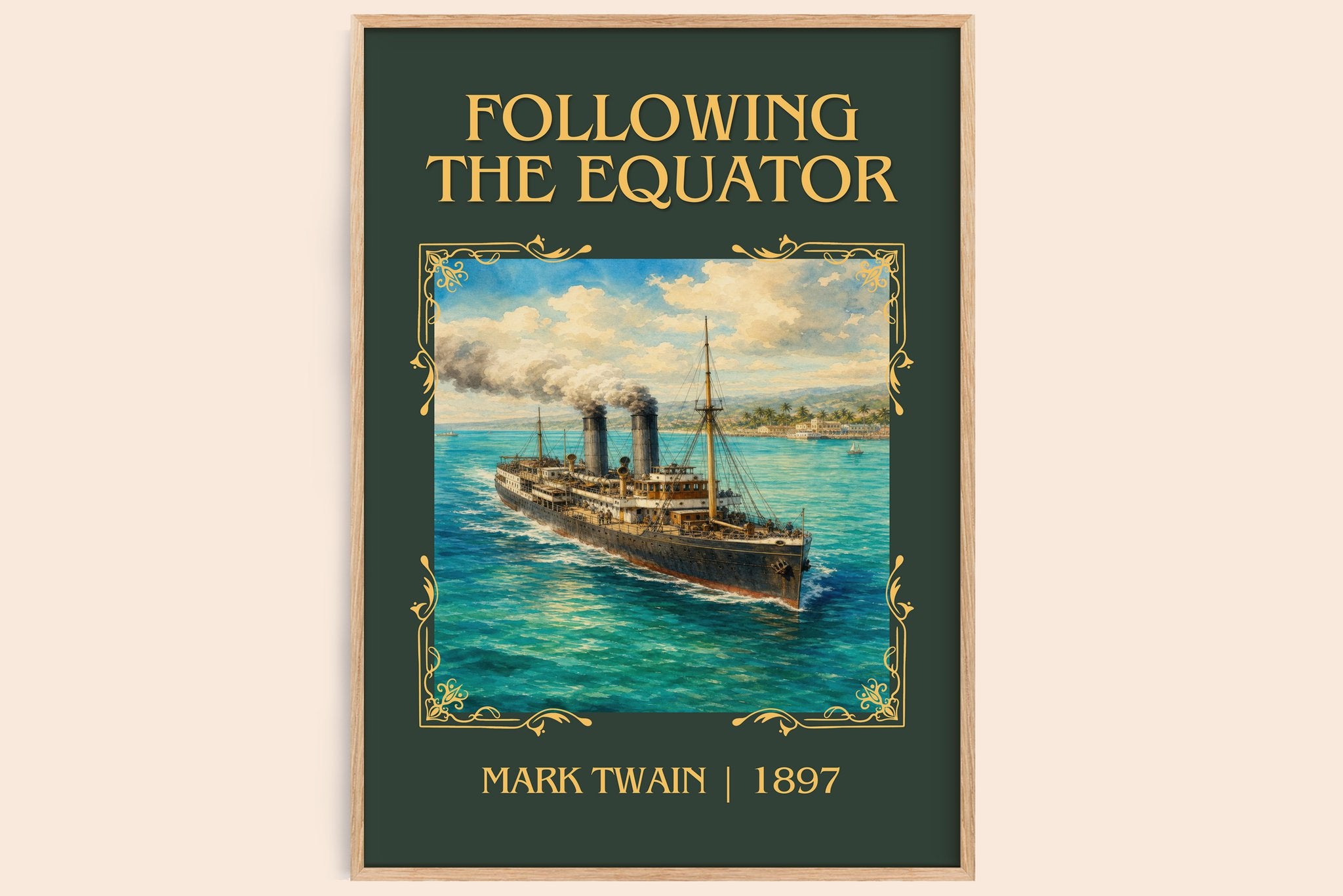 Following The Equator Classic Book Art Print by Mark Twain