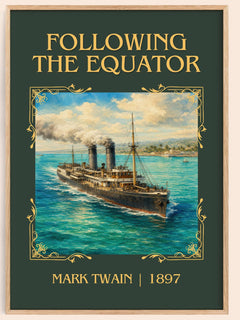 Following The Equator Classic Book Art Print by Mark Twain – book poster