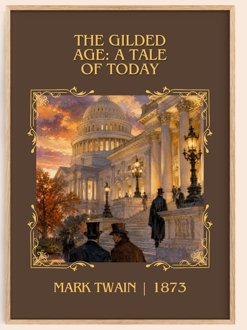 The Gilded Age: A Tale Of Today Classic Book Art Print by Mark Twain – book poster